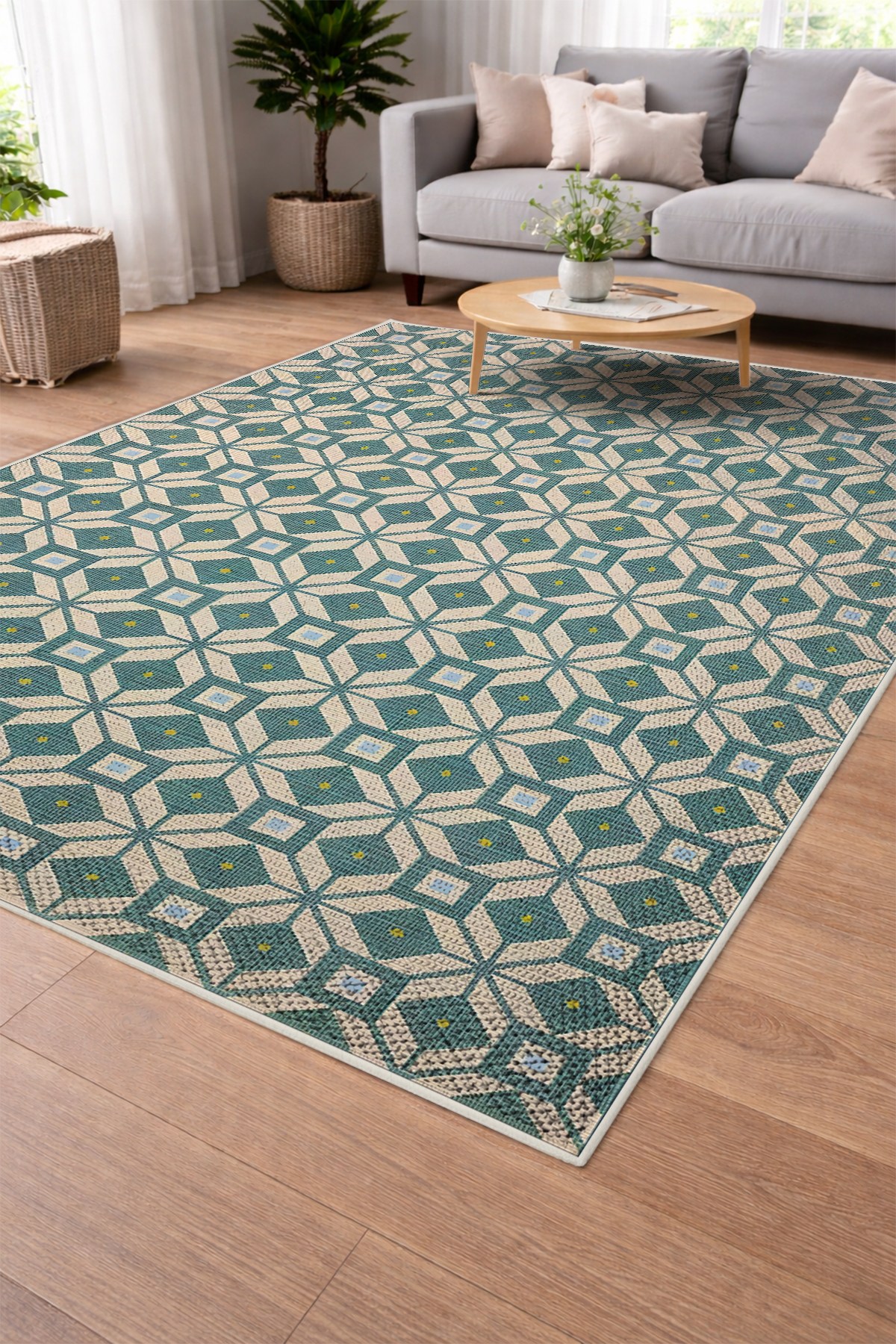 Modern Sisal Serisi Dijital Baskı Sisal Dokuma Halı SLH020