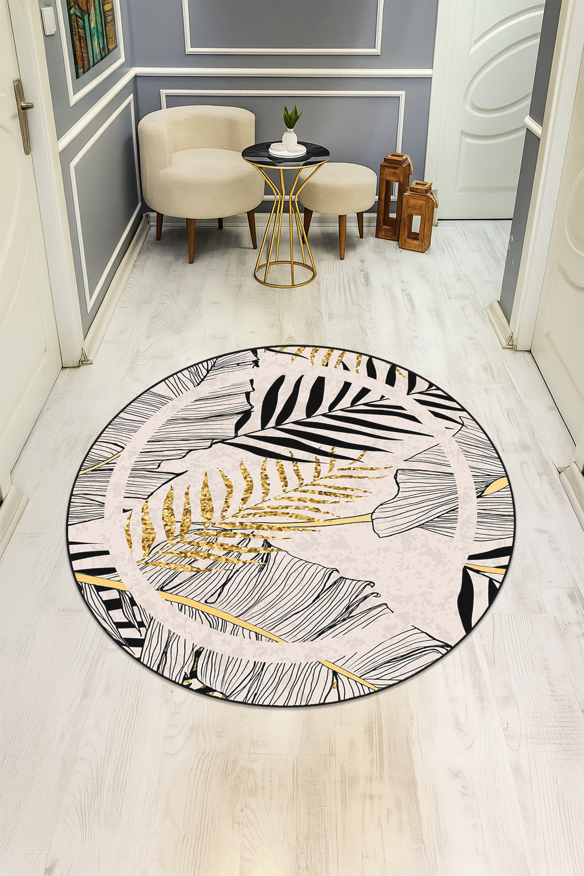 Dijital Baskı Modern Kaymaz Taban Halı H0306