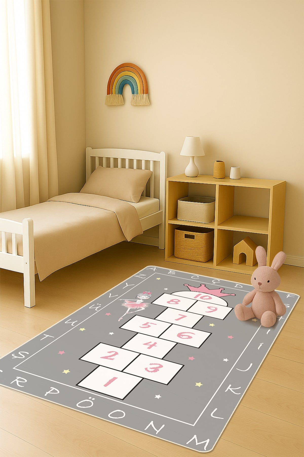 Modern Dijital Baskı Kaymaz Taban Çocuk ve Genç Odası Halısı H0688
