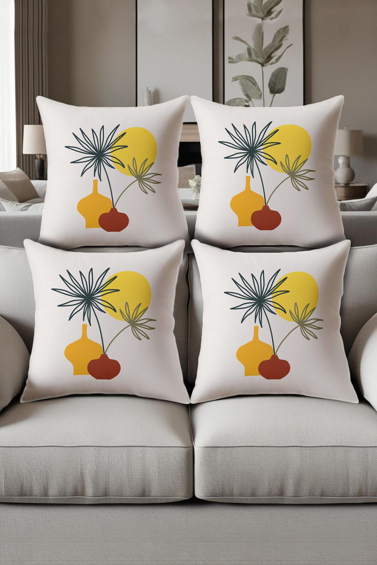Dijital Baskılı Yumuşak Dokulu 4’lü Kırlent Kılıfı Takımı (43x43 cm) KRL0082