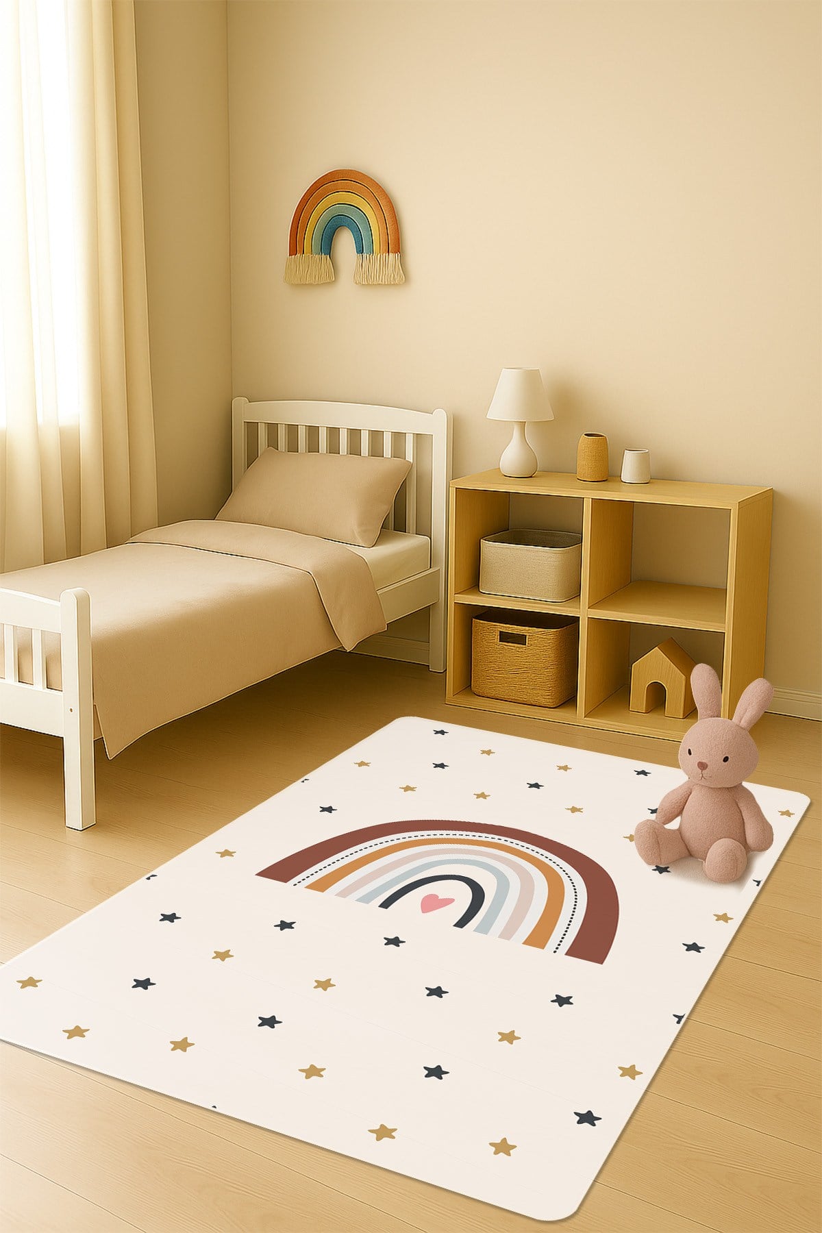 Modern Desenli Dijital Baskı Kaymaz Taban Çocuk ve Genç Odası Halısı H0754