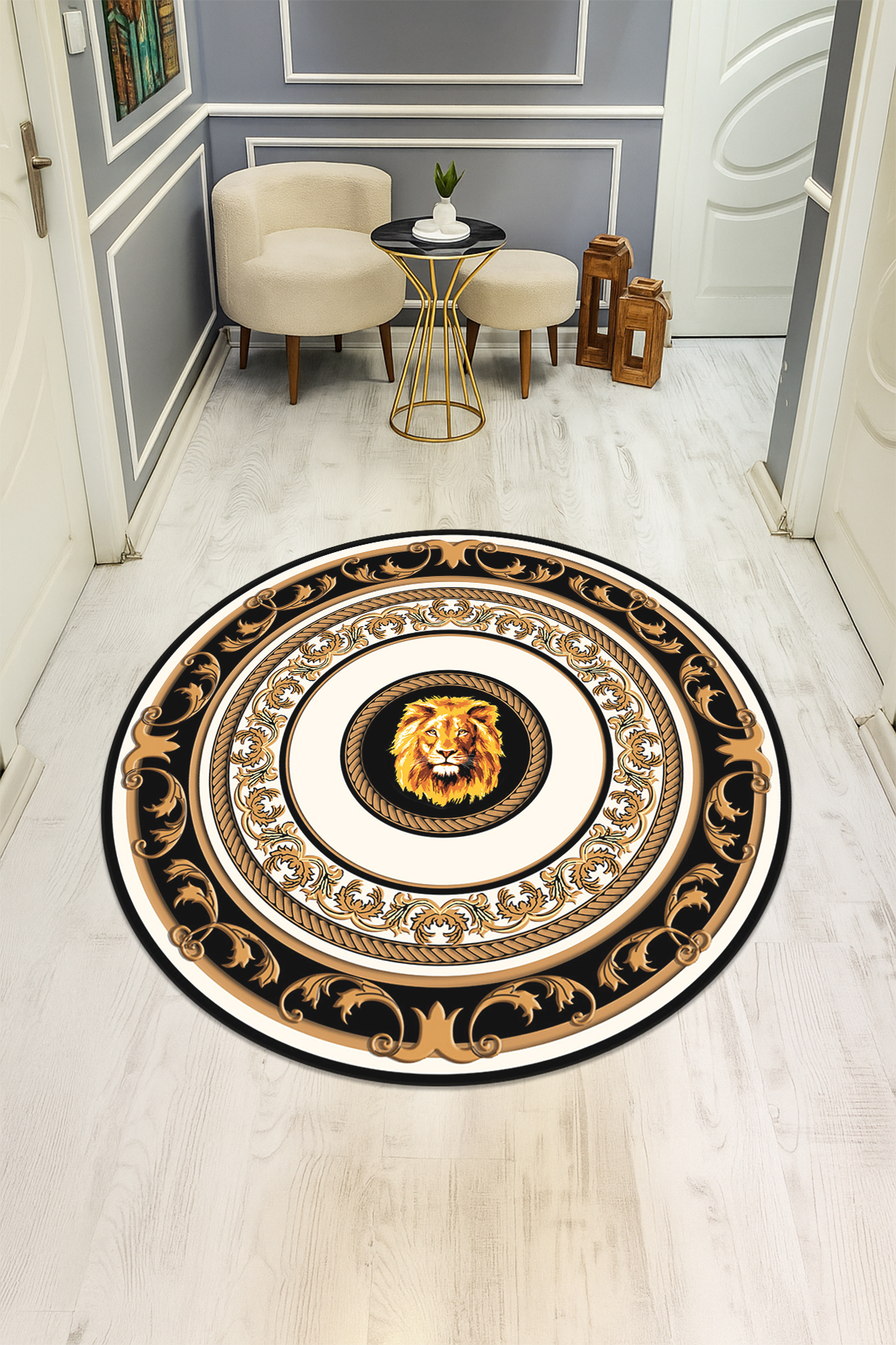 Dijital Baskı Modern Kaymaz Taban Halı H0331