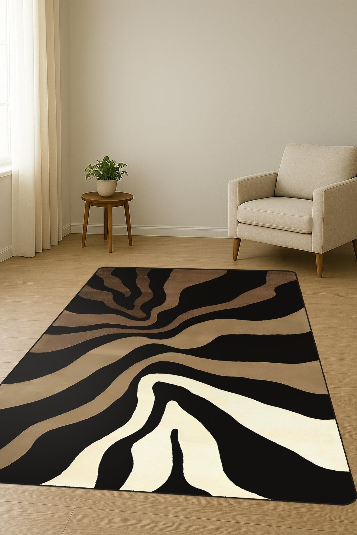 Modern Desenli Dijital Baskı Kaymaz Taban Halı H0178