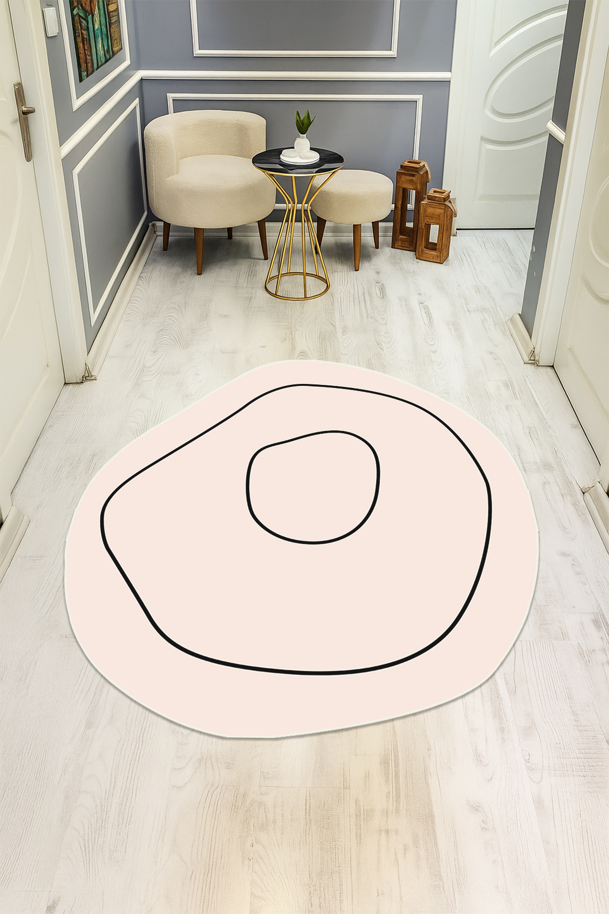 Dijital Baskı Modern Kaymaz Taban Halı H0404