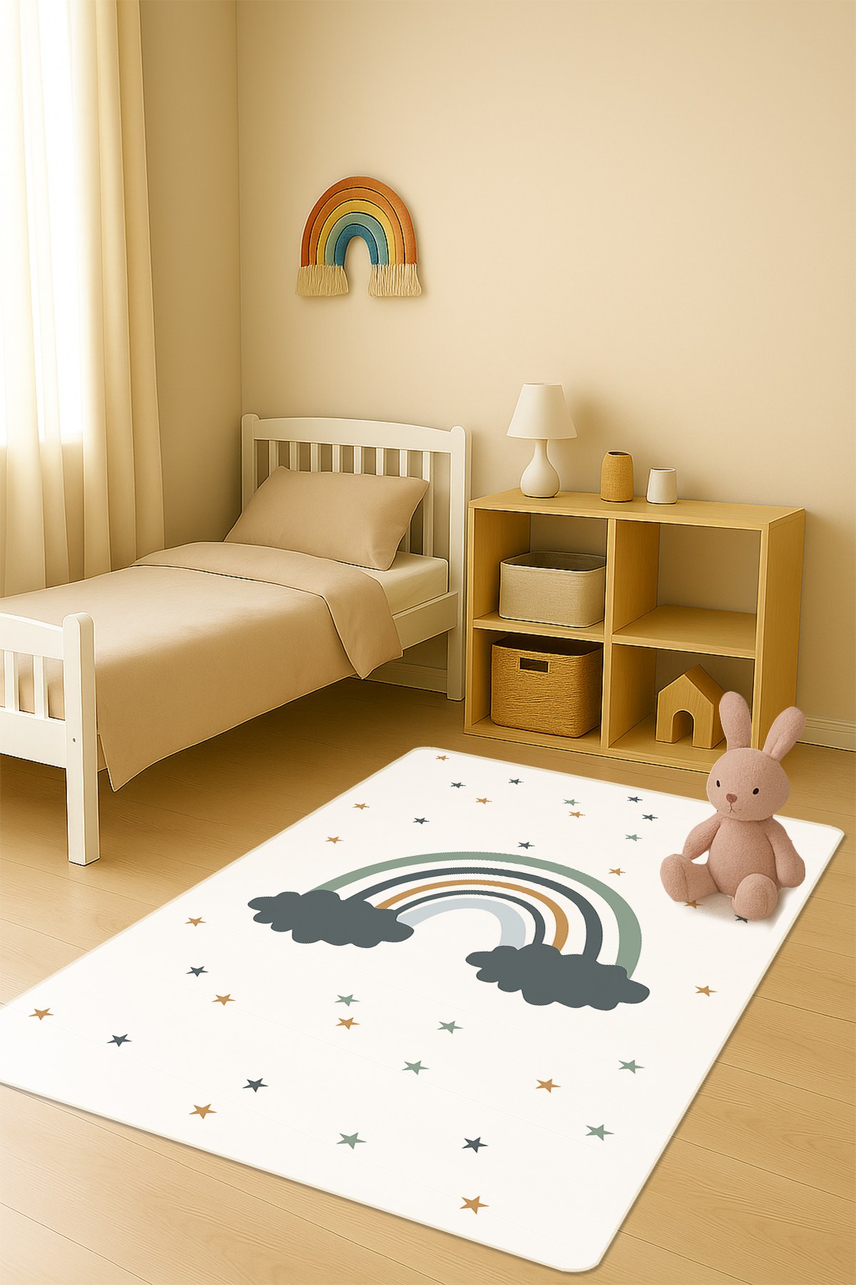 Modern Dijital Baskı Kaymaz Taban Çocuk ve Genç Odası Halısı H0780