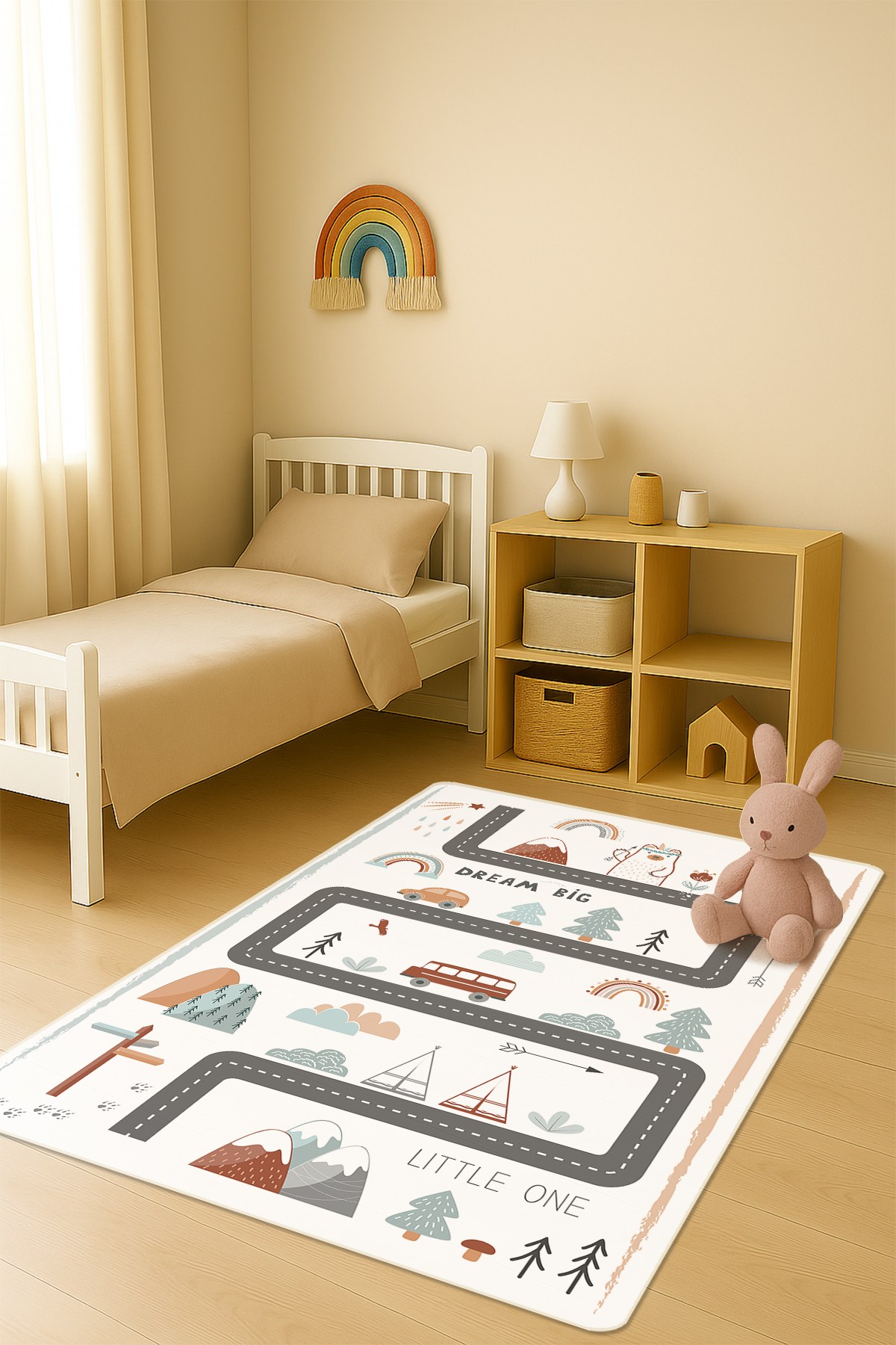 Modern Dijital Baskı Kaymaz Taban Çocuk ve Genç Odası Halısı H0725