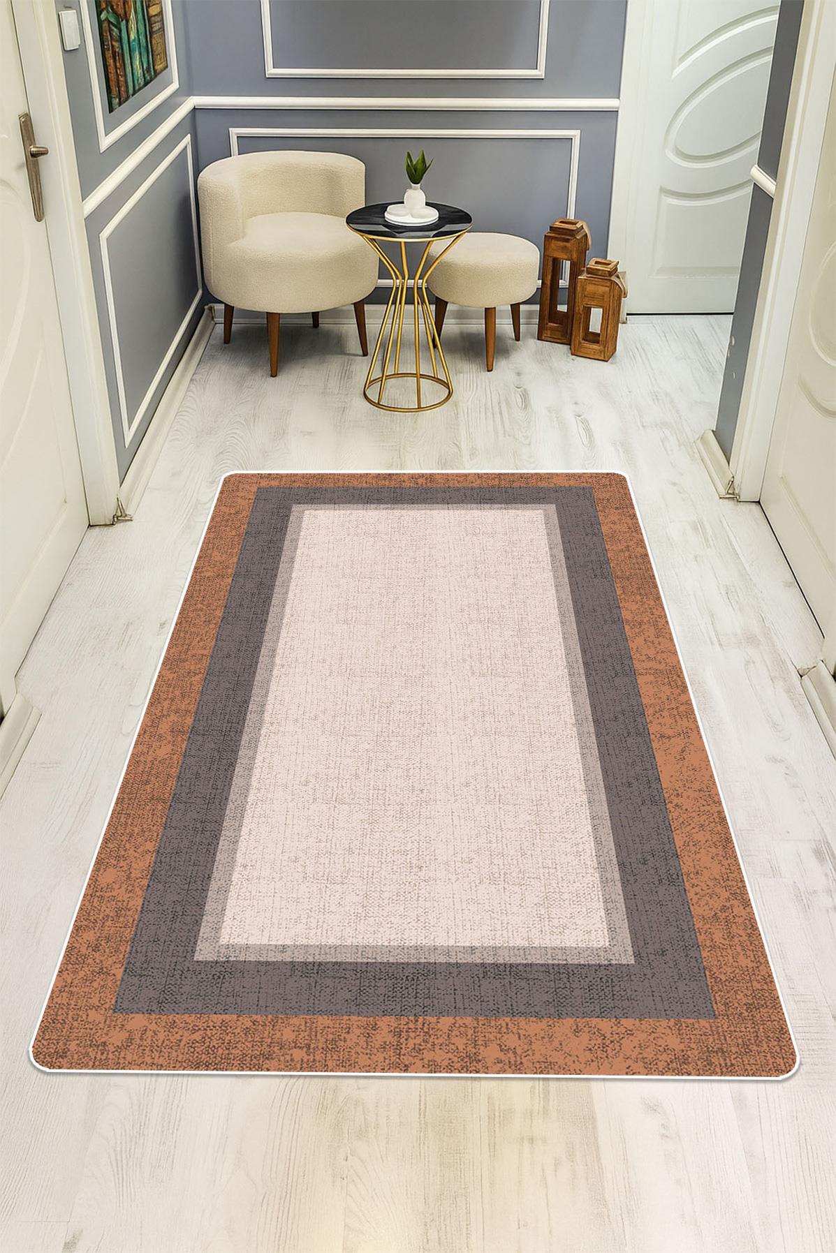 Modern Desenli Dijital Baskı Kaymaz Taban Halı H0270