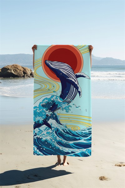 Dijital Baskı Plaj Deniz Havlusu 80 X 160 cm Peştamal HVL0283