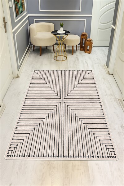 Modern Dijital Baskı Kaymaz Taban Halı H1139