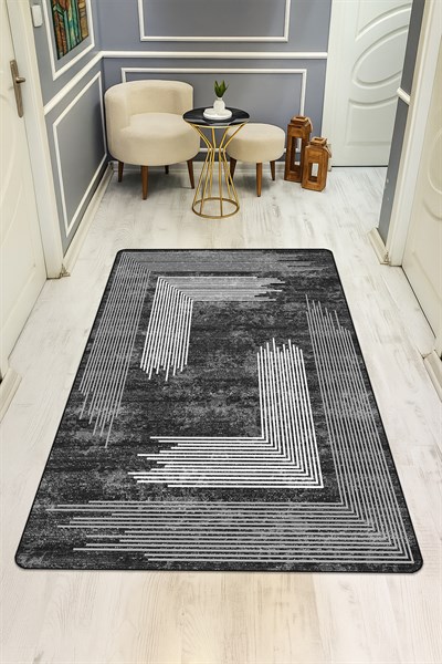 Modern Dijital Baskı Kaymaz Taban Halı H1140