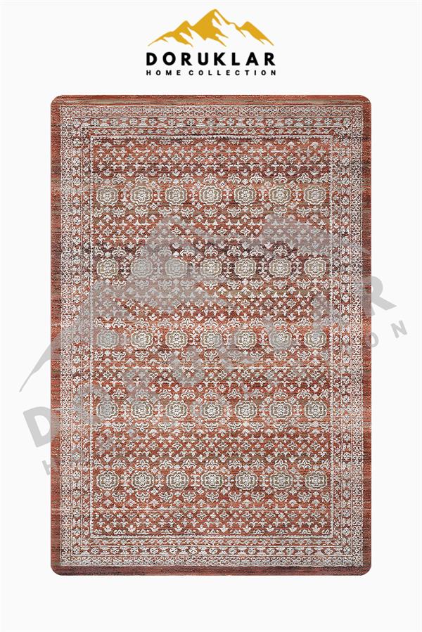  Klasik Desenli Süngerli Kaymaz Dot Taban Dijital Baskı Halı H1067