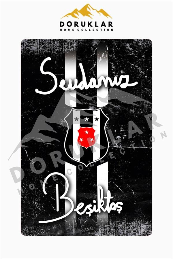  Sportif Desenli Süngerli Kaymaz Dot Taban Dijital Baskı Halı H0841
