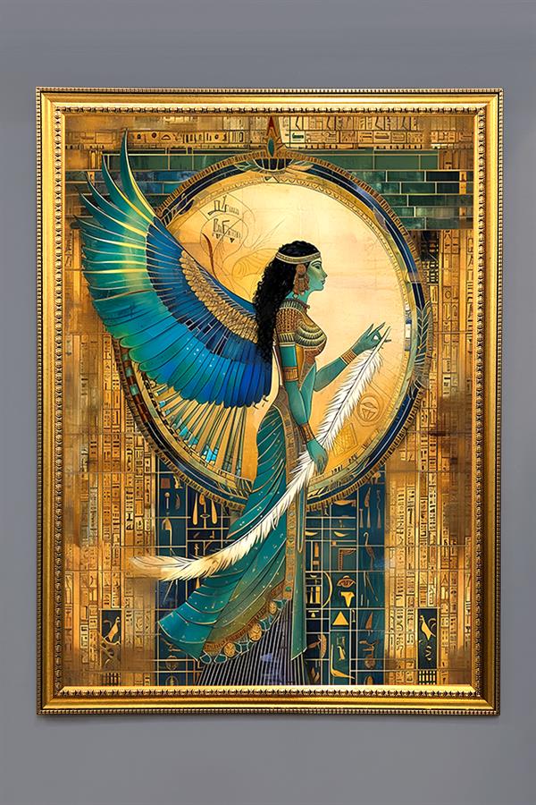 Antik Mısır Desenli Çerçeveli Duvar Tablosu 50x70cm MISIR04
