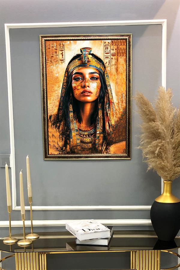 Antik Mısır Desenli Çerçeveli Duvar Tablosu 50x70cm MISIR18