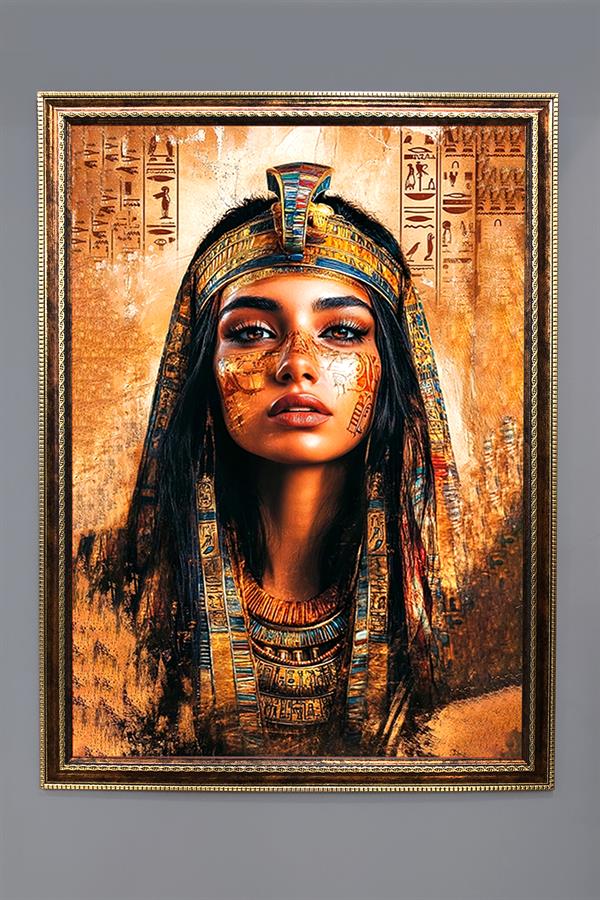 Antik Mısır Desenli Çerçeveli Duvar Tablosu 50x70cm MISIR18