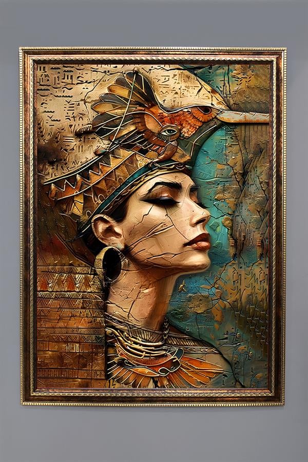 Antik Mısır Desenli Çerçeveli Duvar Tablosu 50x70cm MISIR12