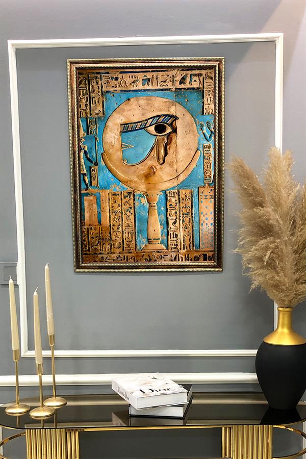 Antik Mısır Desenli Çerçeveli Duvar Tablosu 50x70cm MISIR14