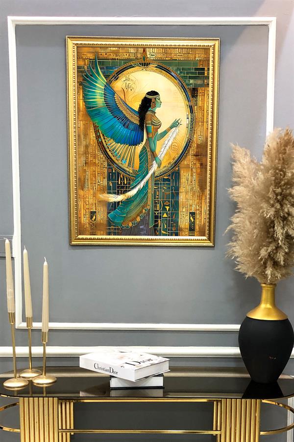 Antik Mısır Desenli Çerçeveli Duvar Tablosu 50x70cm MISIR04