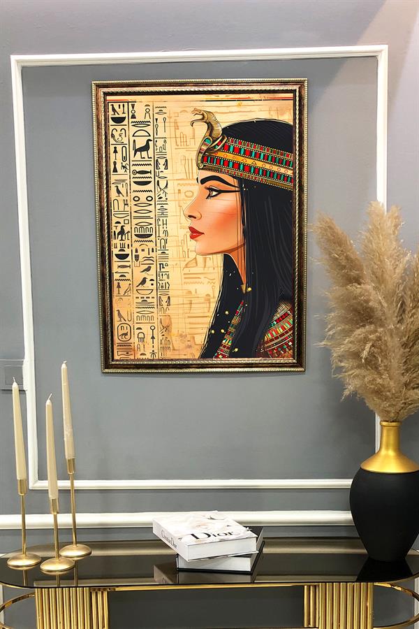 Antik Mısır Desenli Çerçeveli Duvar Tablosu 50x70cm MISIR10