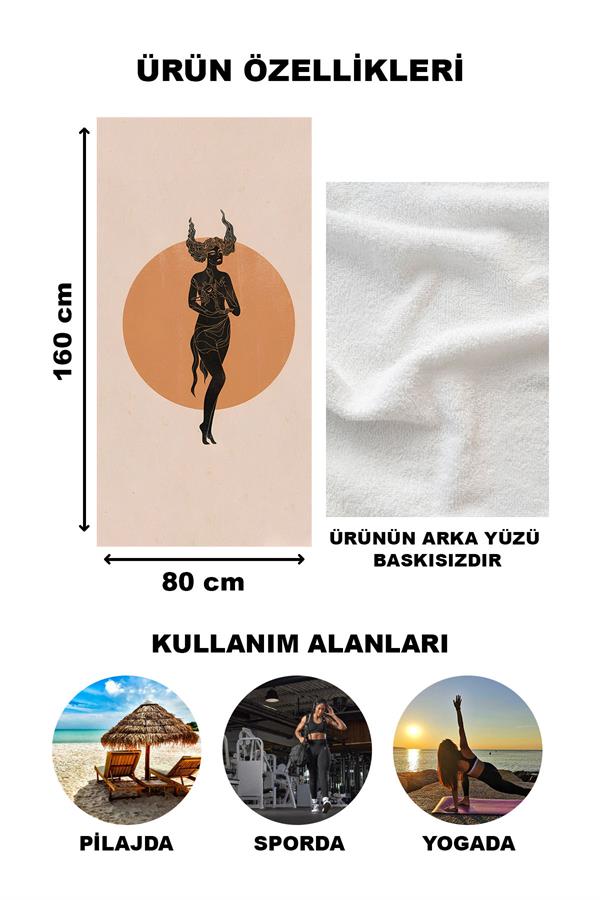 Astroloji Akrep Burcu Desenli Plaj Deniz Havlusu Peştamal 80x160 CM AST13