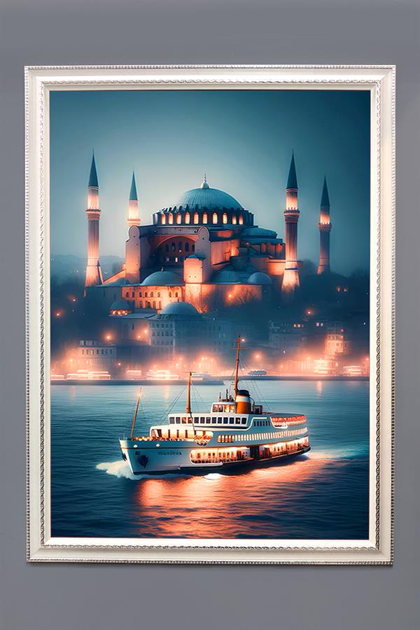 Ayasofya Desenli Çerçeveli Duvar Tablosu 50x70cm İstanbul06