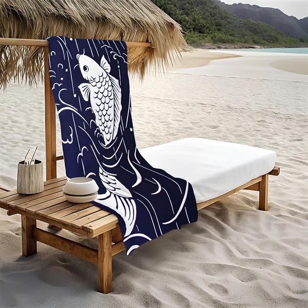 Balık Desenli Plaj Deniz Havlusu Peştemal 80x160 CM VTA10