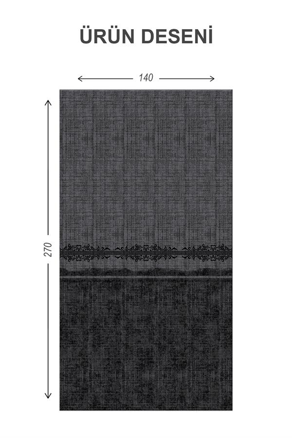 Blackout Işık Geçirmez Karartma Yüksek Kalite Modern Desenli 2 Kanat Fon Perde 140 x 270 Nes Serisi Nes10
