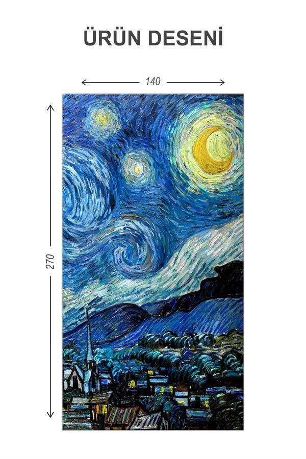 Blackout Işık Geçirmez Karartma Yüksek Kalite Modern Desenli 2 Kanat Fon Perde 140 x 270 Nes Serisi Nes04