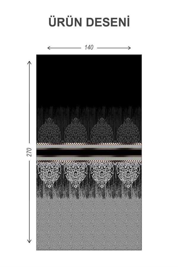Blackout Işık Geçirmez Karartma Yüksek Kalite Modern Desenli 2 Kanat Fon Perde 140 x 270 Nes Serisi Nes12
