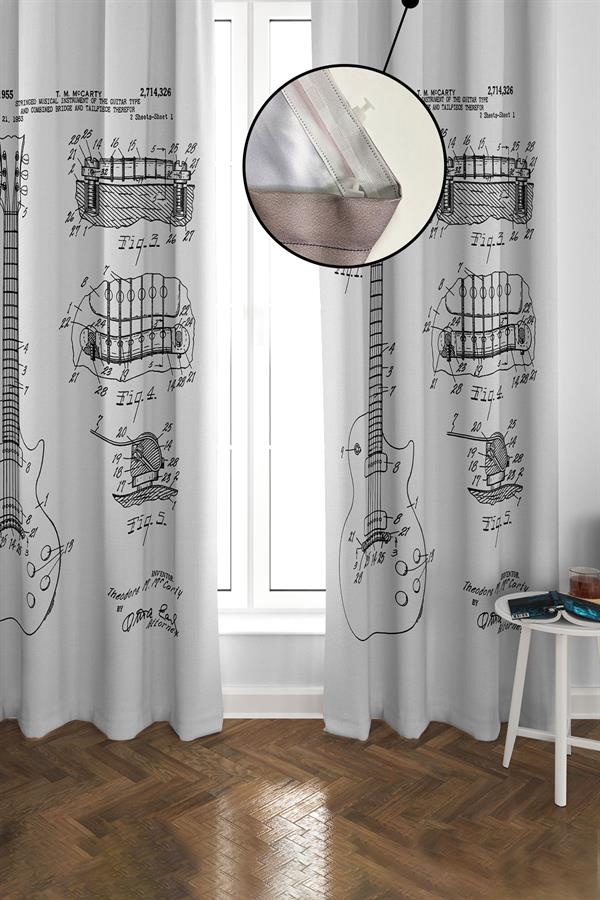 Blackout Karartma Yüksek Kalite Modern Desenli 2 Kanat Fon Perde 140 x 270 Nes Serisi Nes18