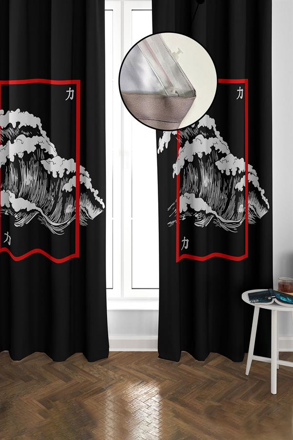 Blackout Karartma Yüksek Kalite Modern Desenli 2 Kanat Fon Perde 140 x 270 Nes Serisi Nes20