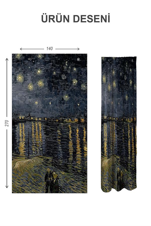 Blackout Karartma Yüksek Kalite Modern Desenli 2 Kanat Fon Perde 140 x 270 Nes Serisi Nes15