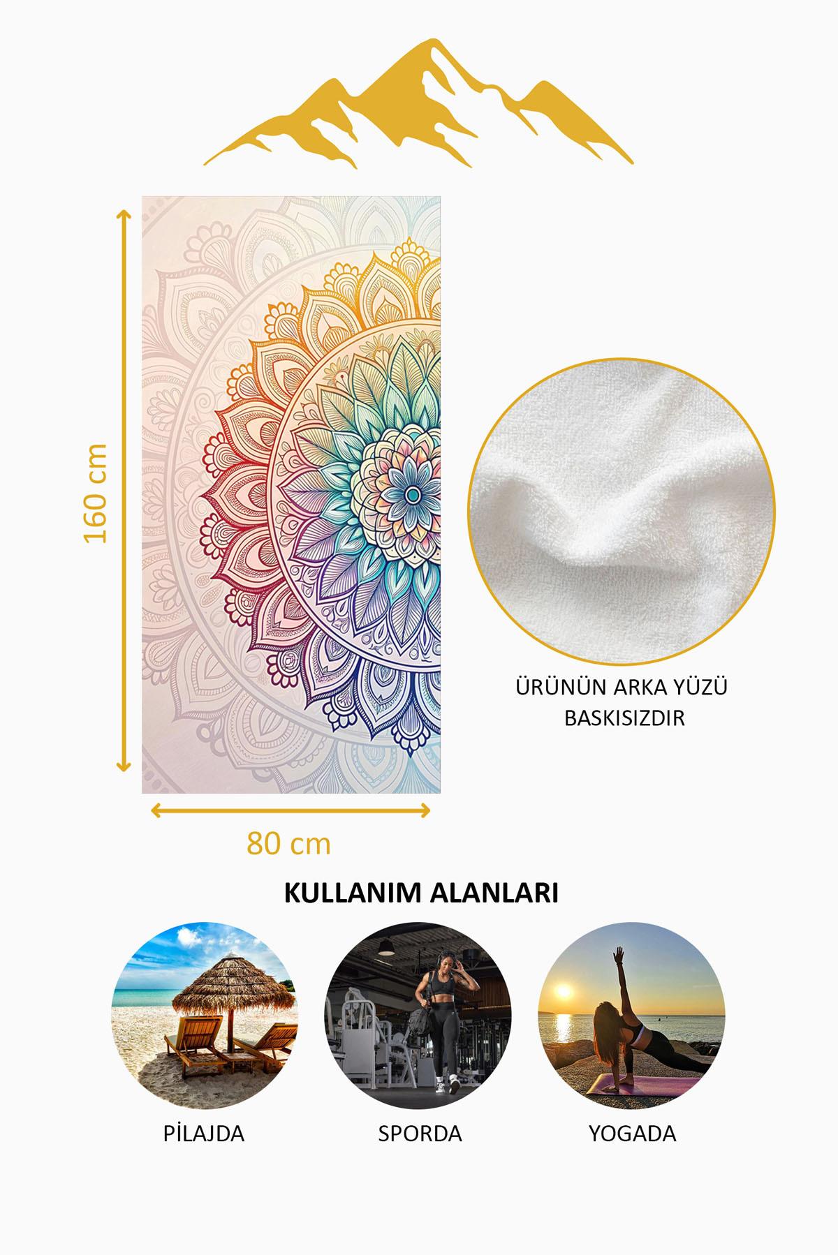 Dijital Baskı Plaj Deniz Havlusu Modern Desenli Peştamal (80X160 cm) HVL0060