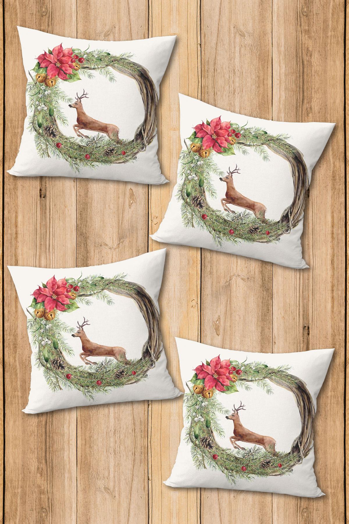 Dijital Baskılı Yumuşak Dokulu 4’lü Kırlent Kılıfı Takımı (43x43 cm) KRL0056