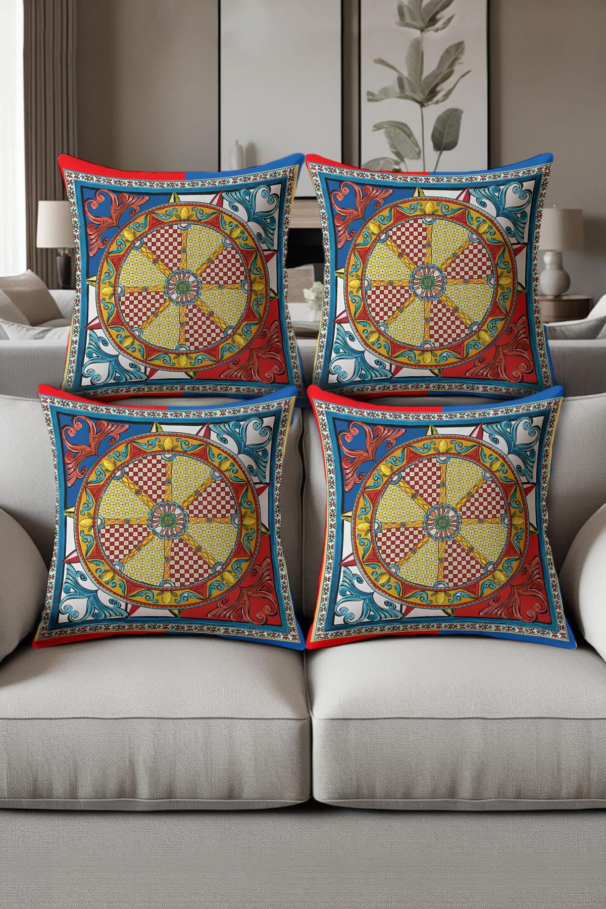 Dijital Baskılı Yumuşak Dokulu 4’lü Kırlent Kılıfı Takımı (43x43 cm) KRL0063