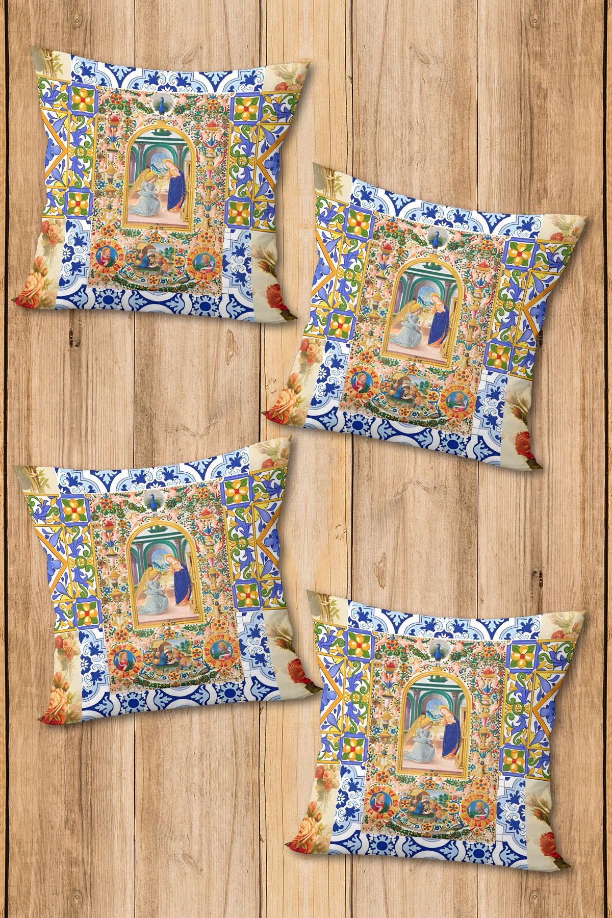 Dijital Baskılı Yumuşak Dokulu 4’lü Kırlent Kılıfı Takımı (43x43 cm) KRL0062