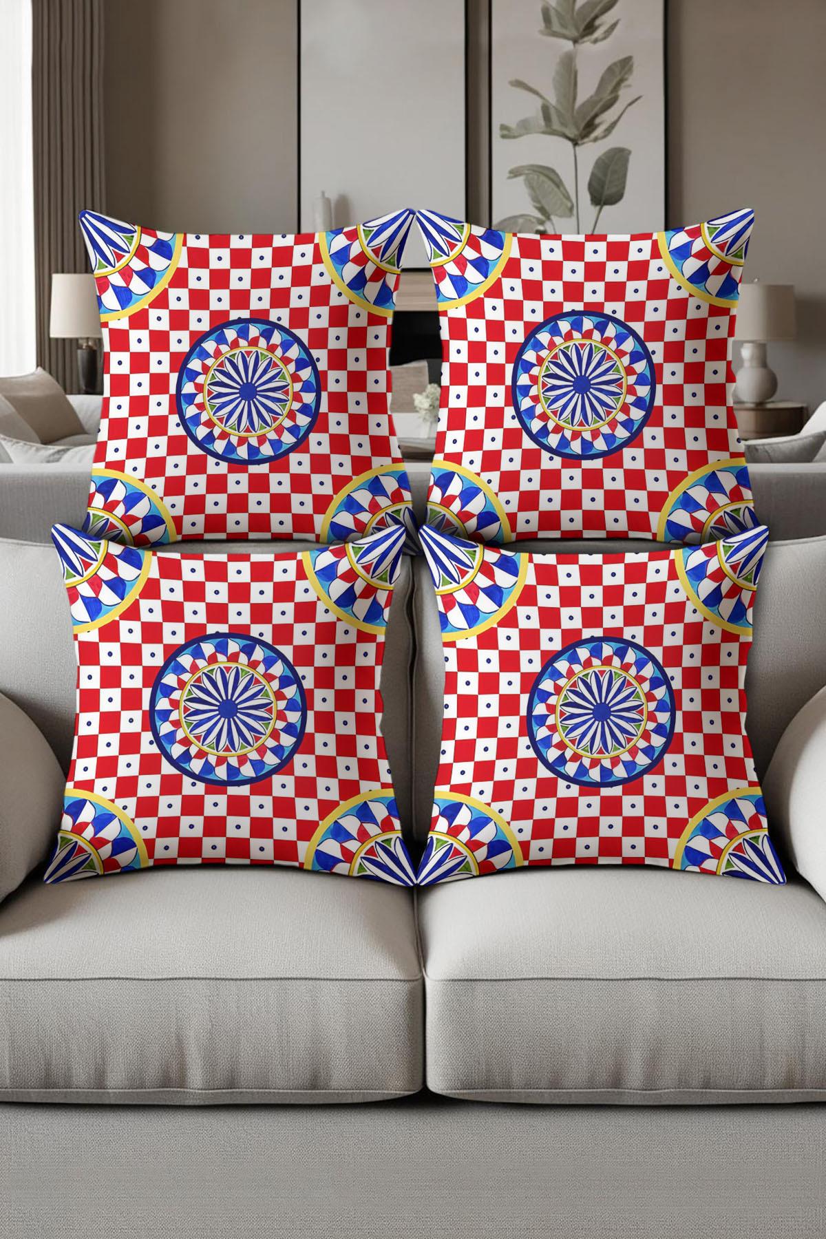 Dijital Baskılı Yumuşak Dokulu 4’lü Kırlent Kılıfı Takımı (43x43 cm) KRL0067