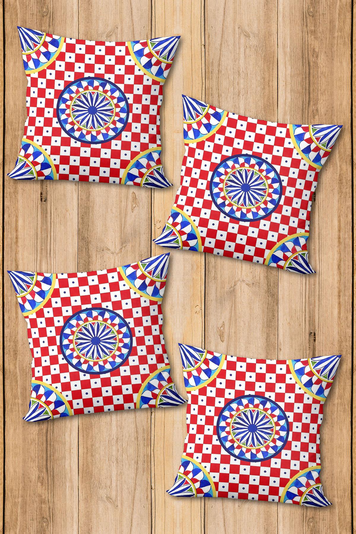 Dijital Baskılı Yumuşak Dokulu 4’lü Kırlent Kılıfı Takımı (43x43 cm) KRL0067