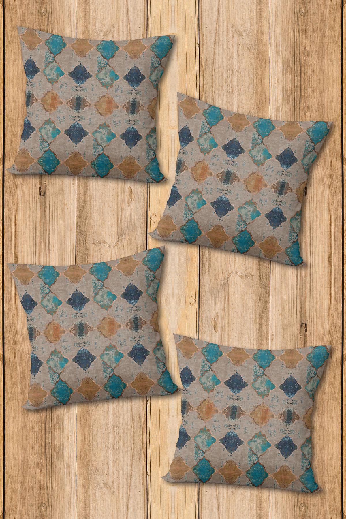 Dijital Baskılı Yumuşak Dokulu 4’lü Kırlent Kılıfı Takımı (43x43 cm) KRL0040