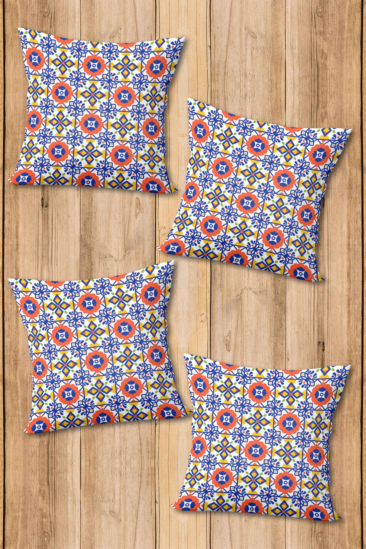 Dijital Baskılı Yumuşak Dokulu 4’lü Kırlent Kılıfı Takımı (43x43 cm) KRL0066