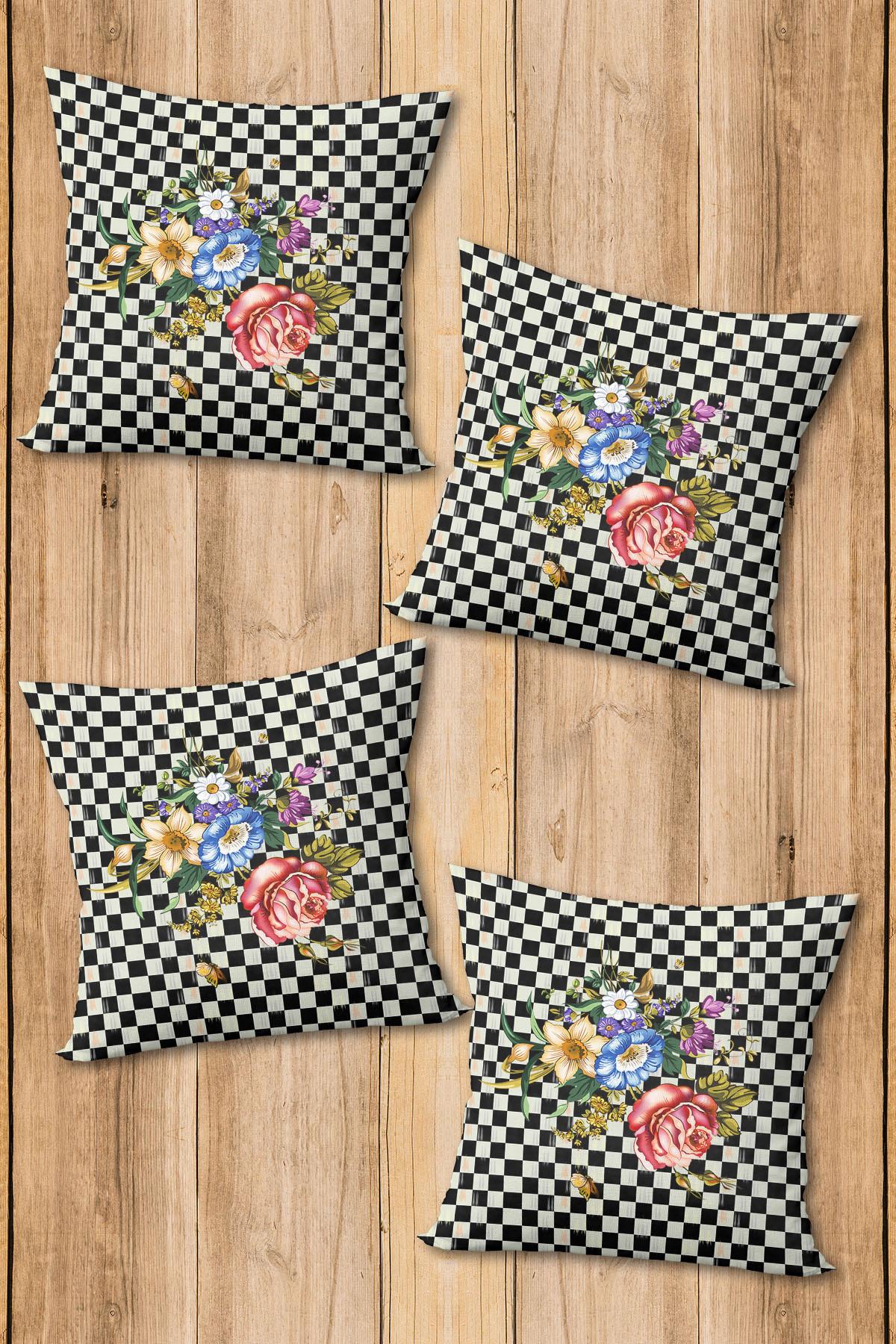 Dijital Baskılı Yumuşak Dokulu 4’lü Kırlent Kılıfı Takımı (43x43 cm) KRL0073