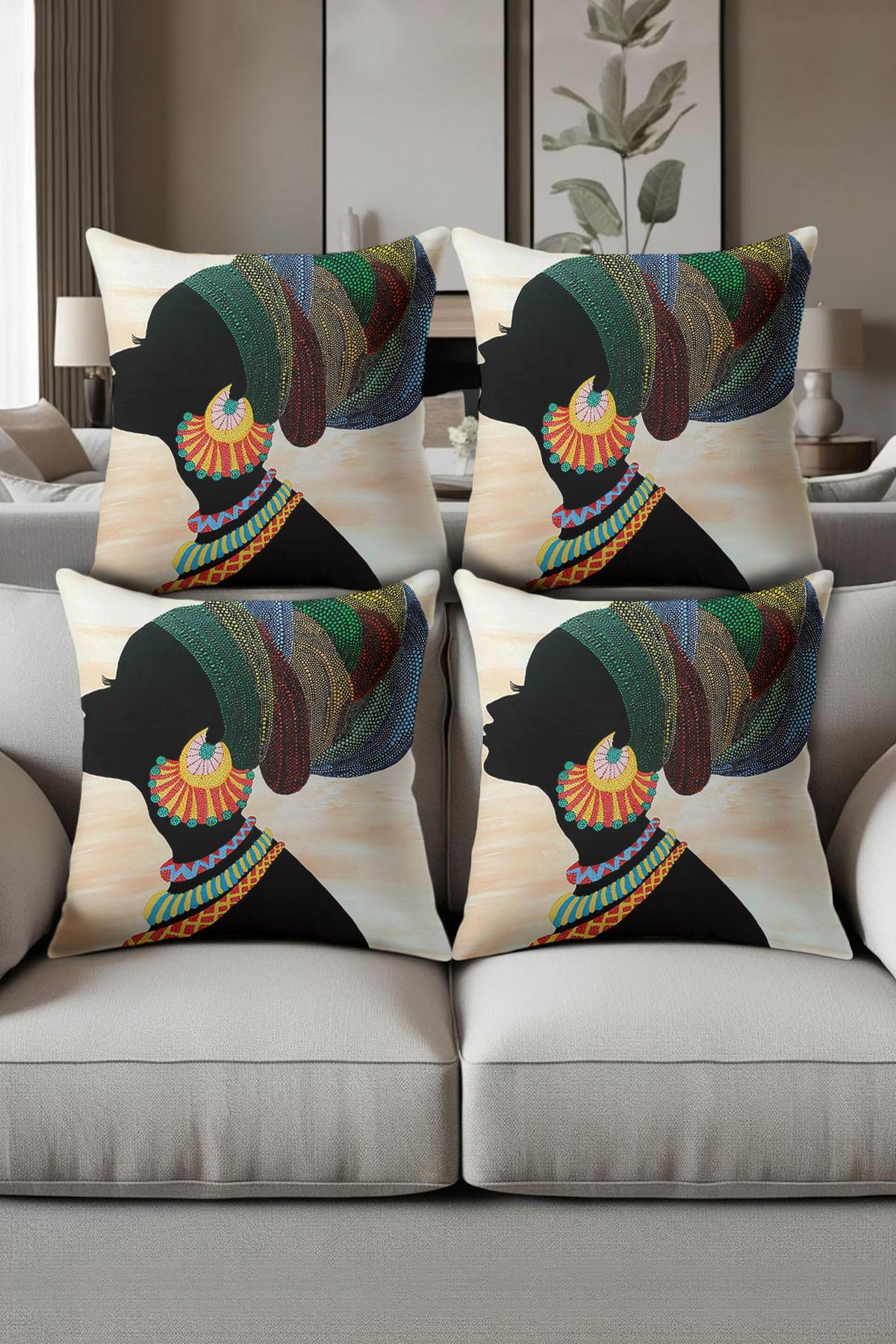 Dijital Baskılı Yumuşak Dokulu 4’lü Kırlent Kılıfı Takımı (43x43 cm) KRL0025