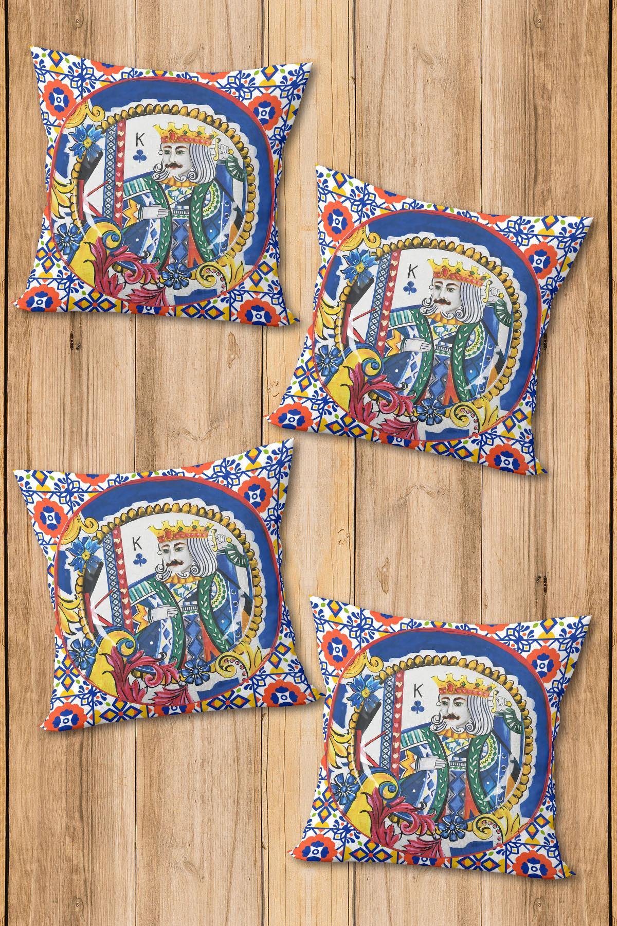 Dijital Baskılı Yumuşak Dokulu 4’lü Kırlent Kılıfı Takımı (43x43 cm) KRL0065