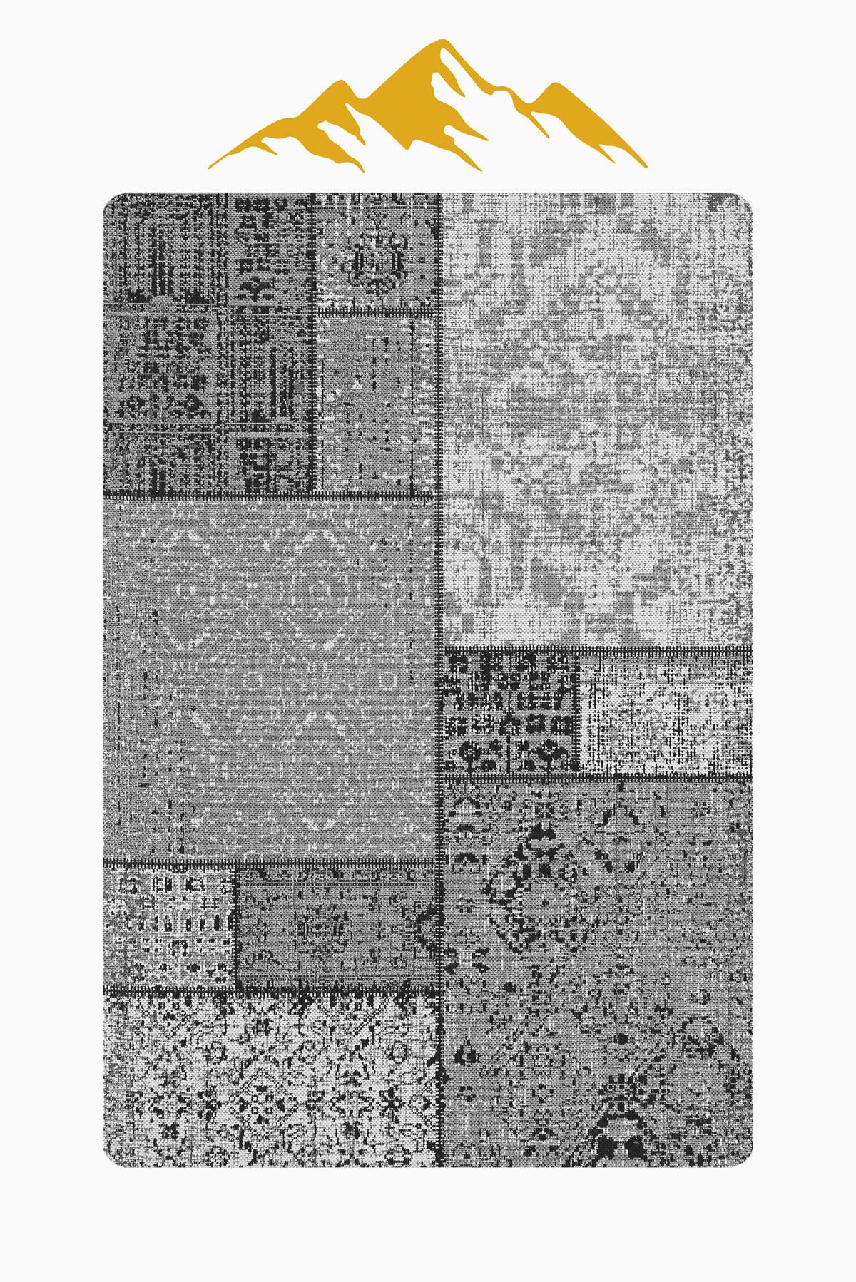 Etnik Desenli Dijital Baskı Kaymaz Taban Halı H1123