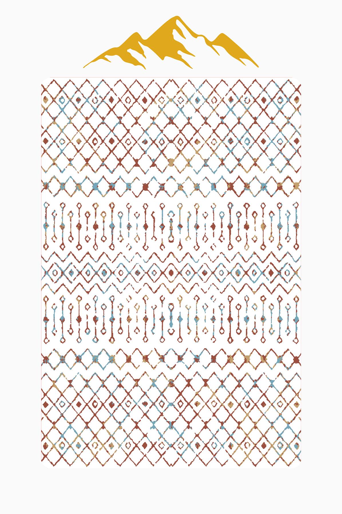 Etnik Desenli Dijital Baskı Kaymaz Taban Halı H1041