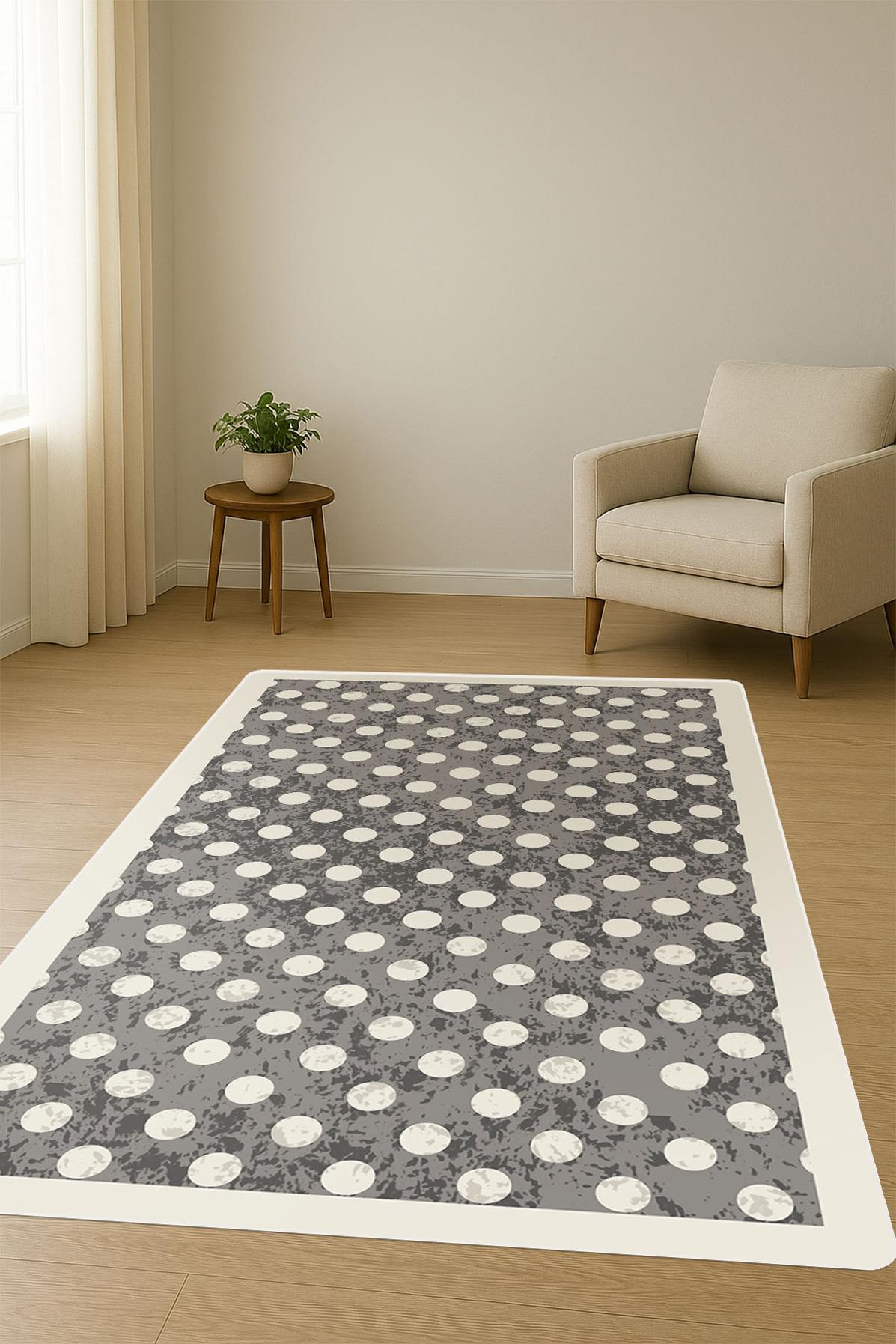 Modern Desenli Dijital Baskı Kaymaz Taban Halı H0288