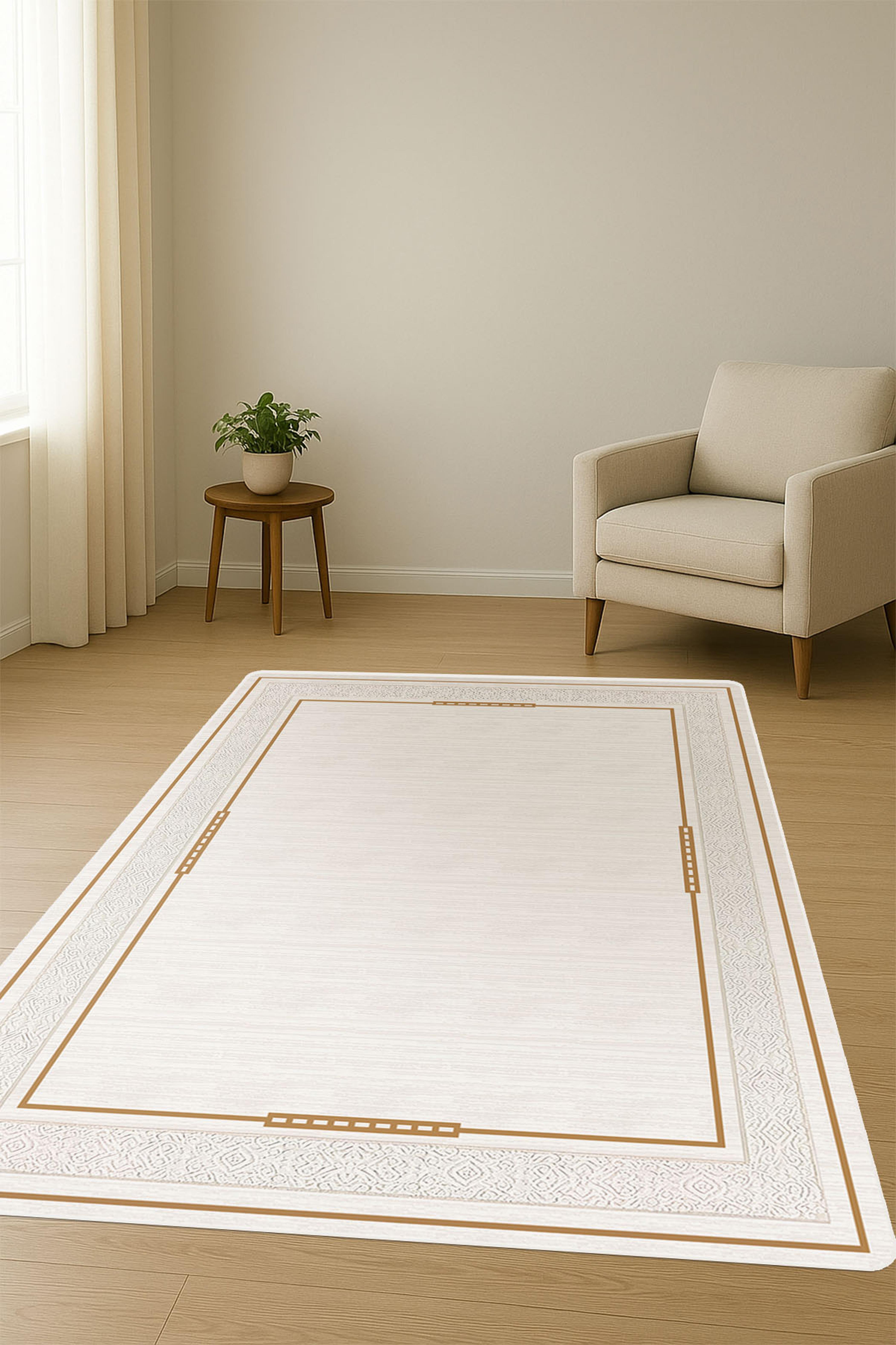 Modern Desenli Dijital Baskı Kaymaz Taban Halı H1034
