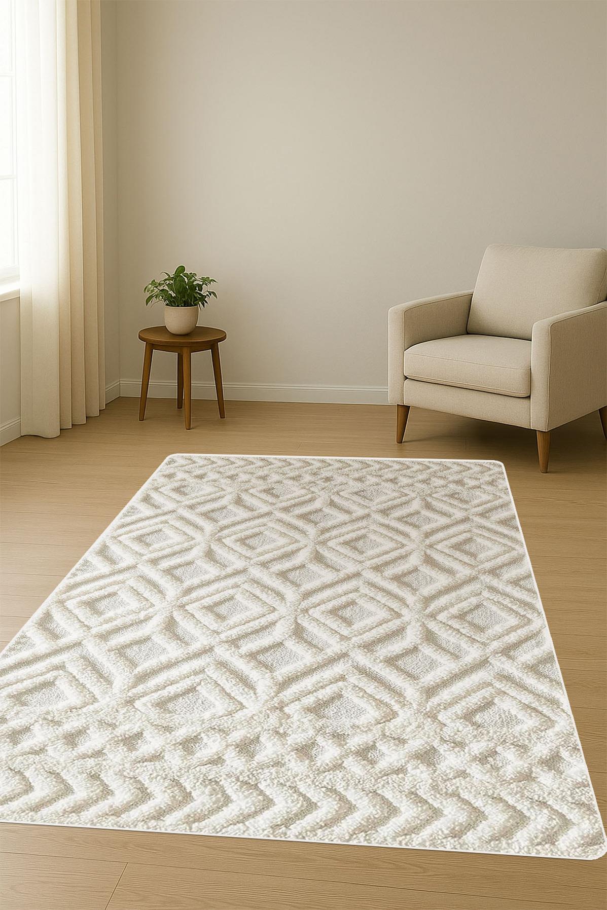 Modern Desenli Dijital Baskı Kaymaz Taban Halı H0206