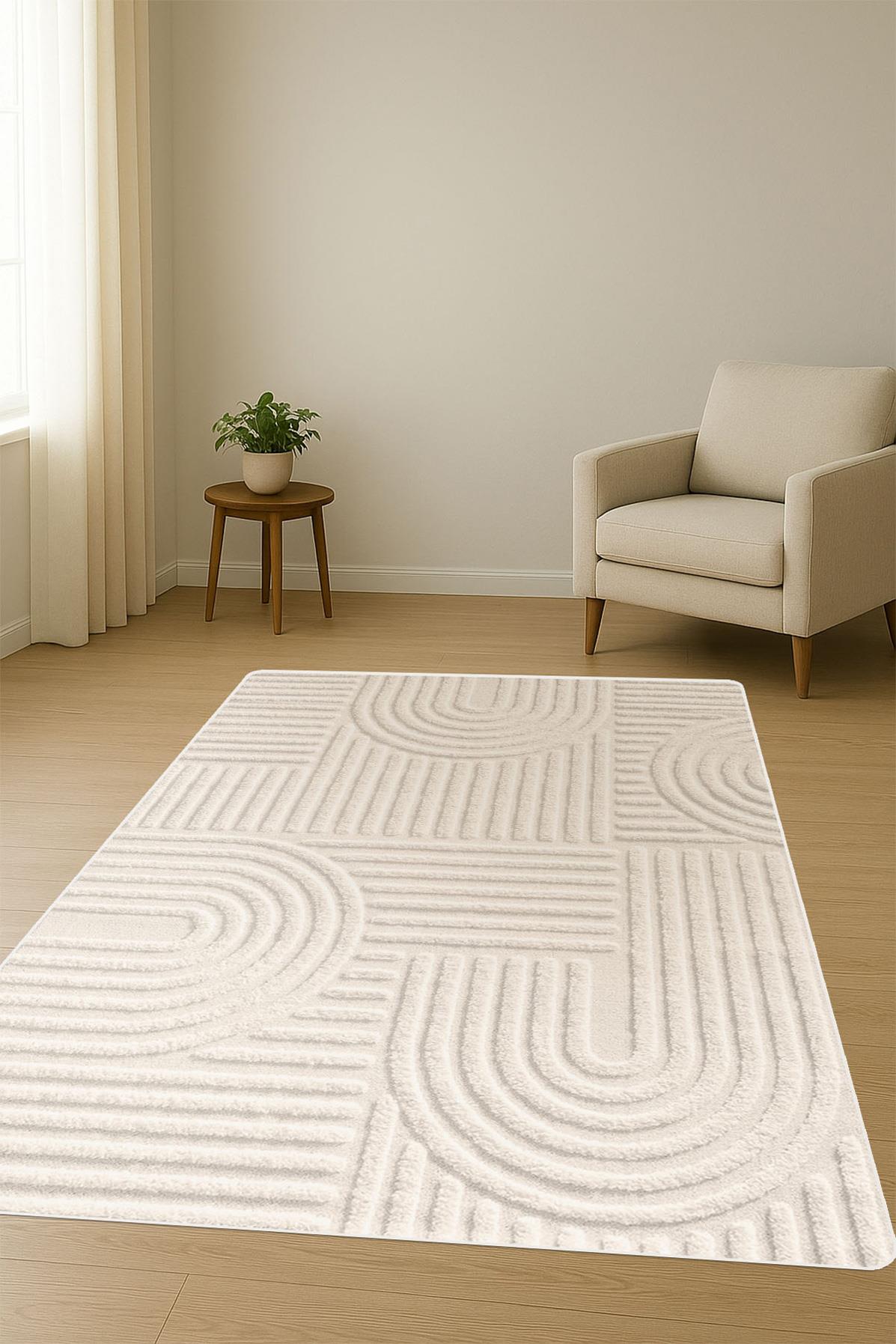 Modern Desenli Dijital Baskı Kaymaz Taban Halı H0272