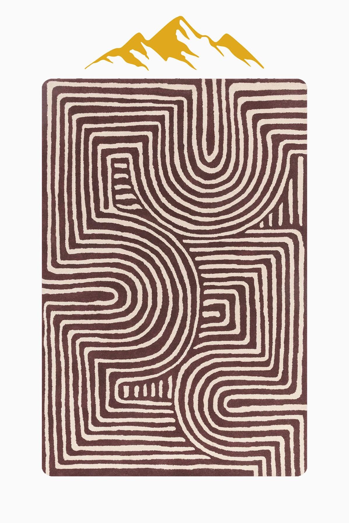 Modern Desenli Dijital Baskı Kaymaz Taban Halı H1126